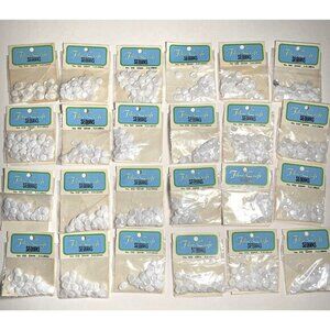 Vintage Sequins Lot of 24 Packages White 10mm‎ Fibre-Craft 959 Sparkle Crafting